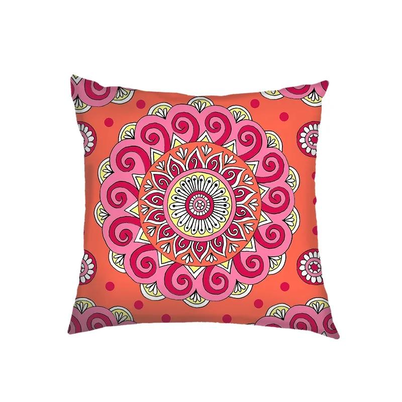 Mandala Floral Print Pillow Case Turkish Blue Evil Eye Cushion Sofa Cases Home Square Throw Pillow Cover Living Room Decoration