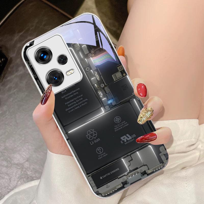 Farbkreis-Struktur Für Xiaomi 14 Ultra 13 Lite Redmi Note 13 11 Pro 12 Plus Poco X6 3 Pro F4 6 GT Gehärtetes Glas Handyhülle