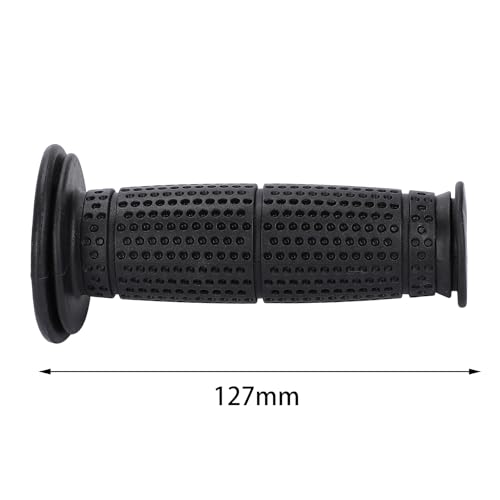 nakira Motorcycle Grips, Moped Handlebars, 22.2mm, Left and Right Set, Rubber E-Type (Black)