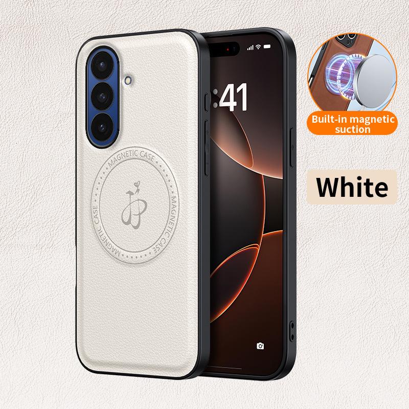 Samsung Z Fold7 Magnetic Leather Case: Anti-Drop, Invisible Stand