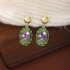 Pendientes Vintage de Estilo de Corte con Pedrería y Esmalte - Exquisita Joyería de Plata 925