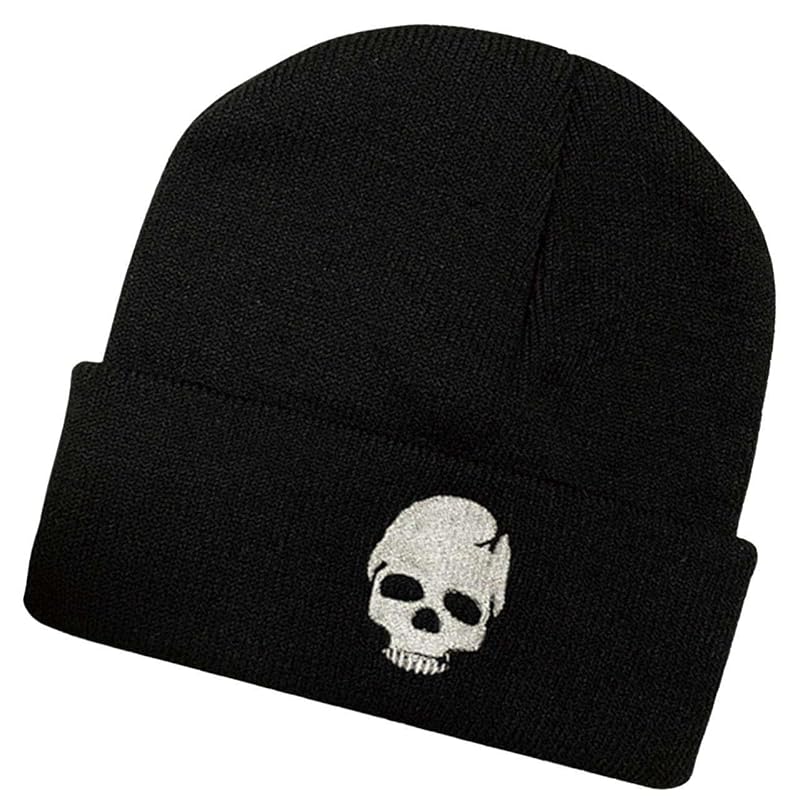 

[Buzz selection] knit hat hat skull design Fashionable outdoor casual men s ladies CAQ148 (White Skull)