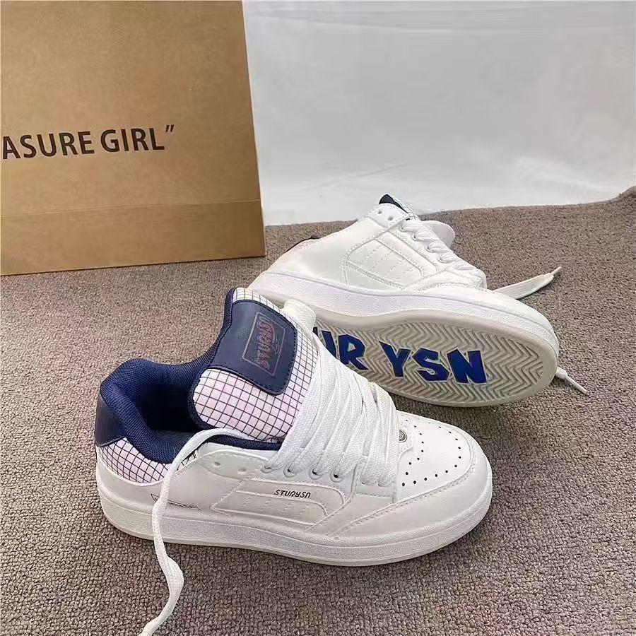 Hong Kong style breathable little white shoes 2025 spring new board shoes women's ins trend versatile Korean high-end bread shoes