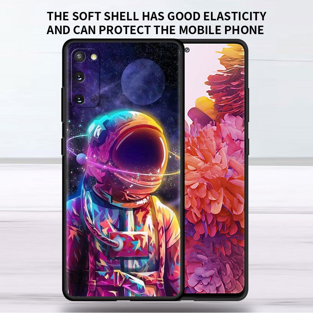 Weiche Hülle für Samsung Galaxy Note 20 Ultra 10 Plus Lite A50 A70 A20 A40 A20e 9 8 A60 Funda Handyhülle Universum Cooler Astronaut