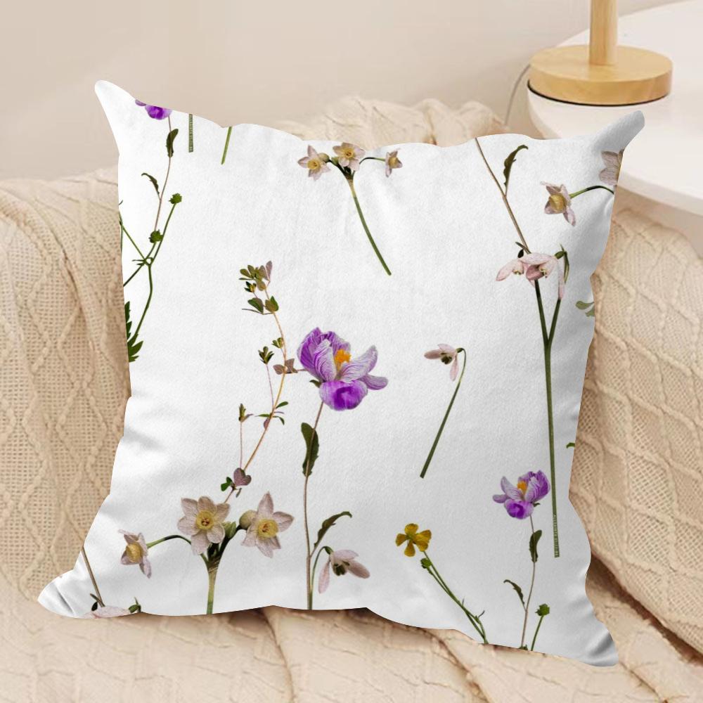 Classic AAllsaints Floral Cushion Cover Soft Plush Fabric DoubleSided Printed Sofa Cushion Cover for All Seasons Home Decor