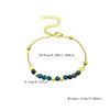 European & American Retro Malachite Sugar Cube Bracelet, 18K Gold Electroplated Stainless Steel Lux Beaded Women's Bracelet