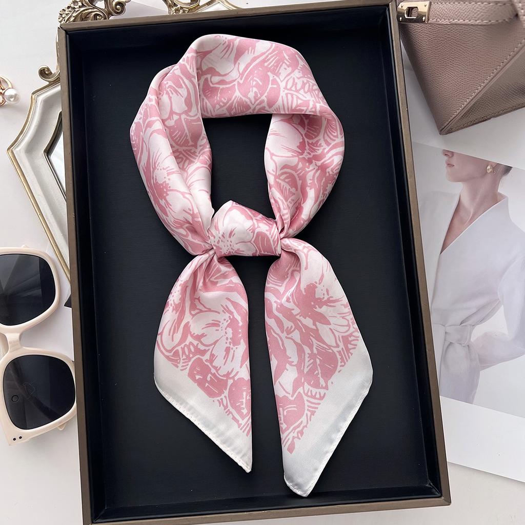 Luxury Print Square Silk Scarfs For Women Decorate Neck Ties Fashion 70*70Cm Kerchief Lady Summer Beach Hijab Female Neckerchief
