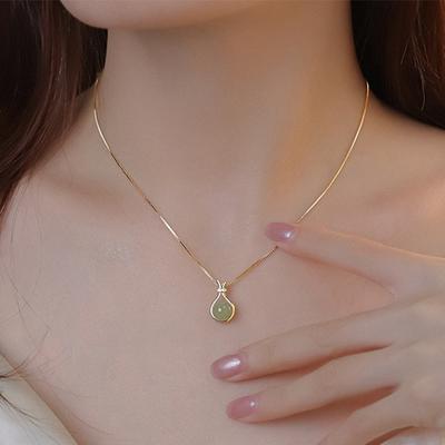 Original Design Collarbone Chain Light Luxury Lucky Bag 18K Gold Bag Pendant Necklace Non Fading Valentine's Day Gift Women's  Delicate Jewelry