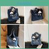 Korean Style Casual Denim Shoulder Bag With Inner Phone Pocket For Street Fashion