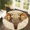 Elephant Head Boho Round Area Rug Non Slip Machine Washable Living Room Bedroom Home Decor Housewarming Gift
