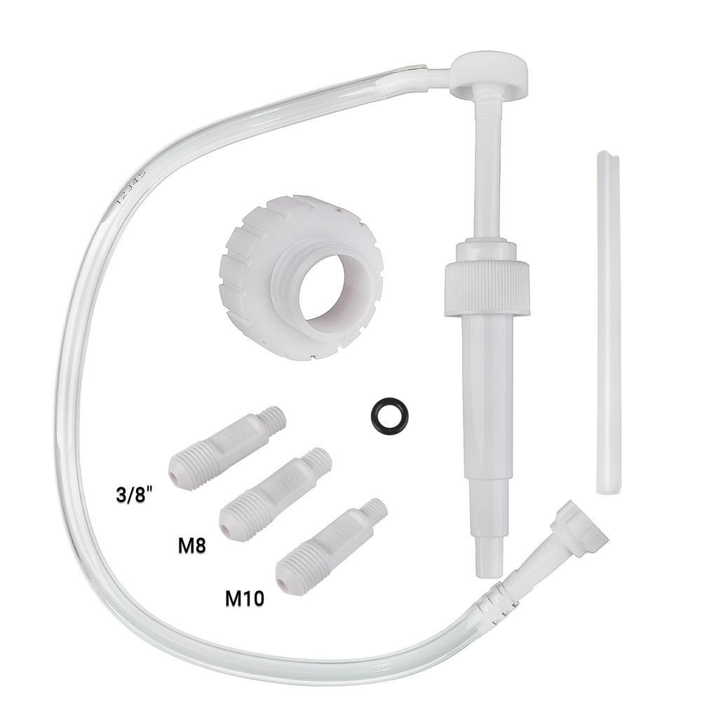 Gallon Bottle Cap And 3/8" 8mm 10mm Engine Adapters Fit Most Outboard & Sterndrives Motor Gear Oil Pump with 28mm Quart  & 38mm