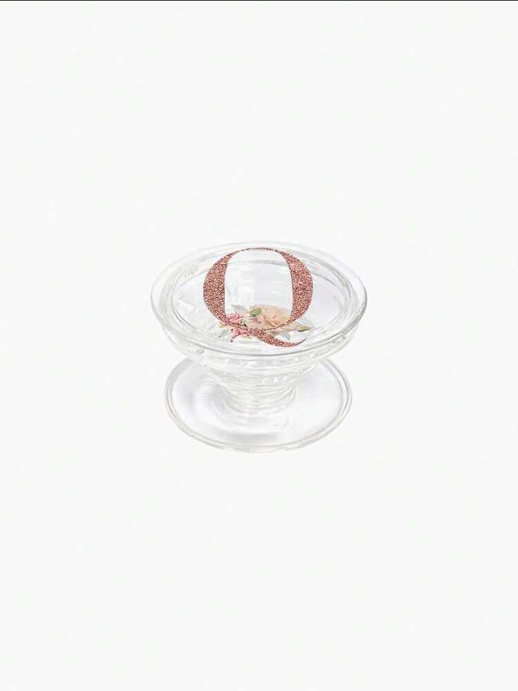 

Elegant Pink Rose Transparent Phone Holder with Retractable Airbag Design