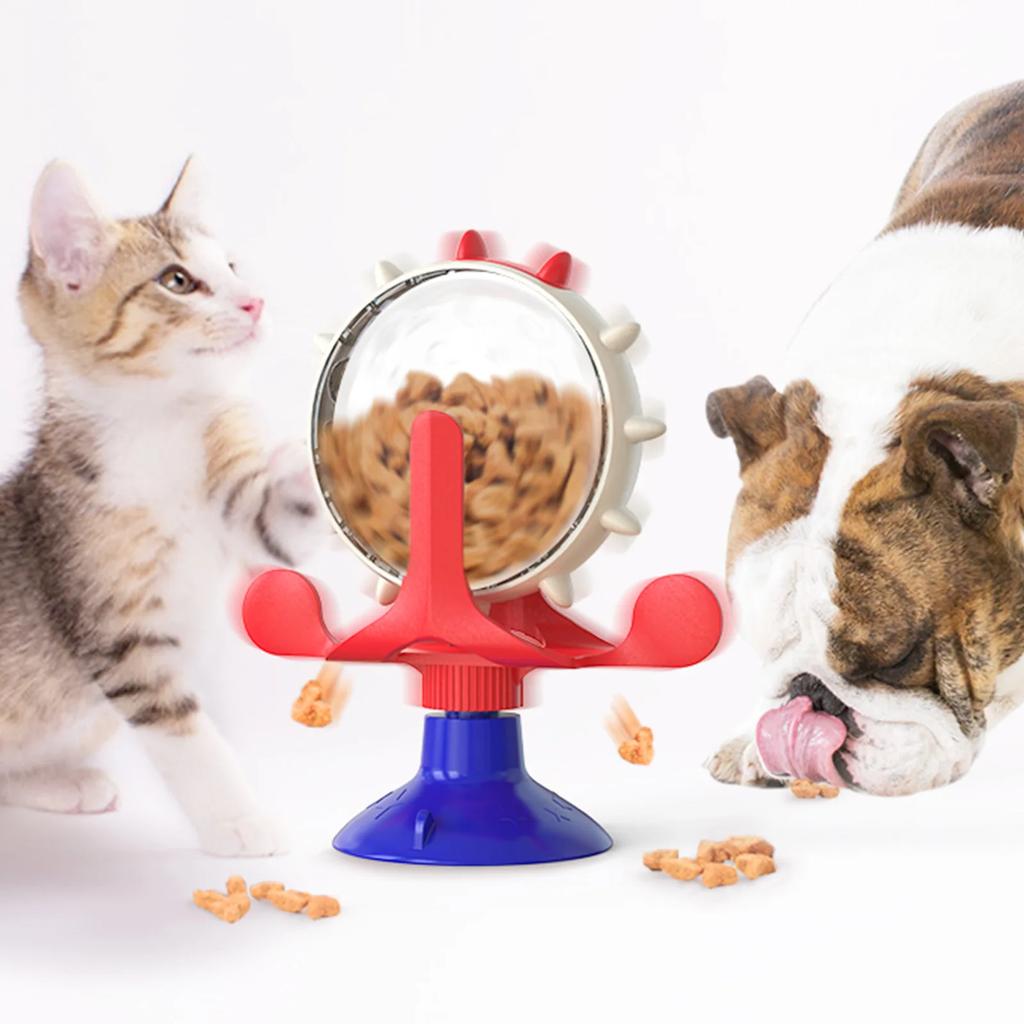ABS Pet Cat Food Funnel Spinning Windmill Interactive Training Cat Puzzle Toy Compatible with Windmill-Style Cat Food Funnels