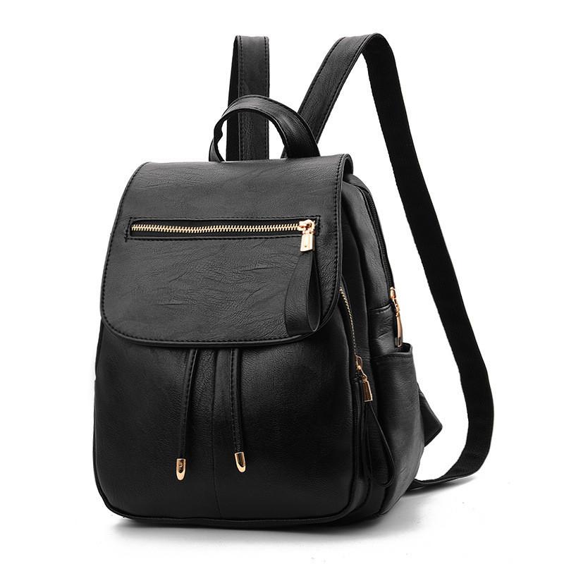 Trendy Cross-border Style Pu Leather Backpack For Women 2023 Fashion Killer Bag чёрный