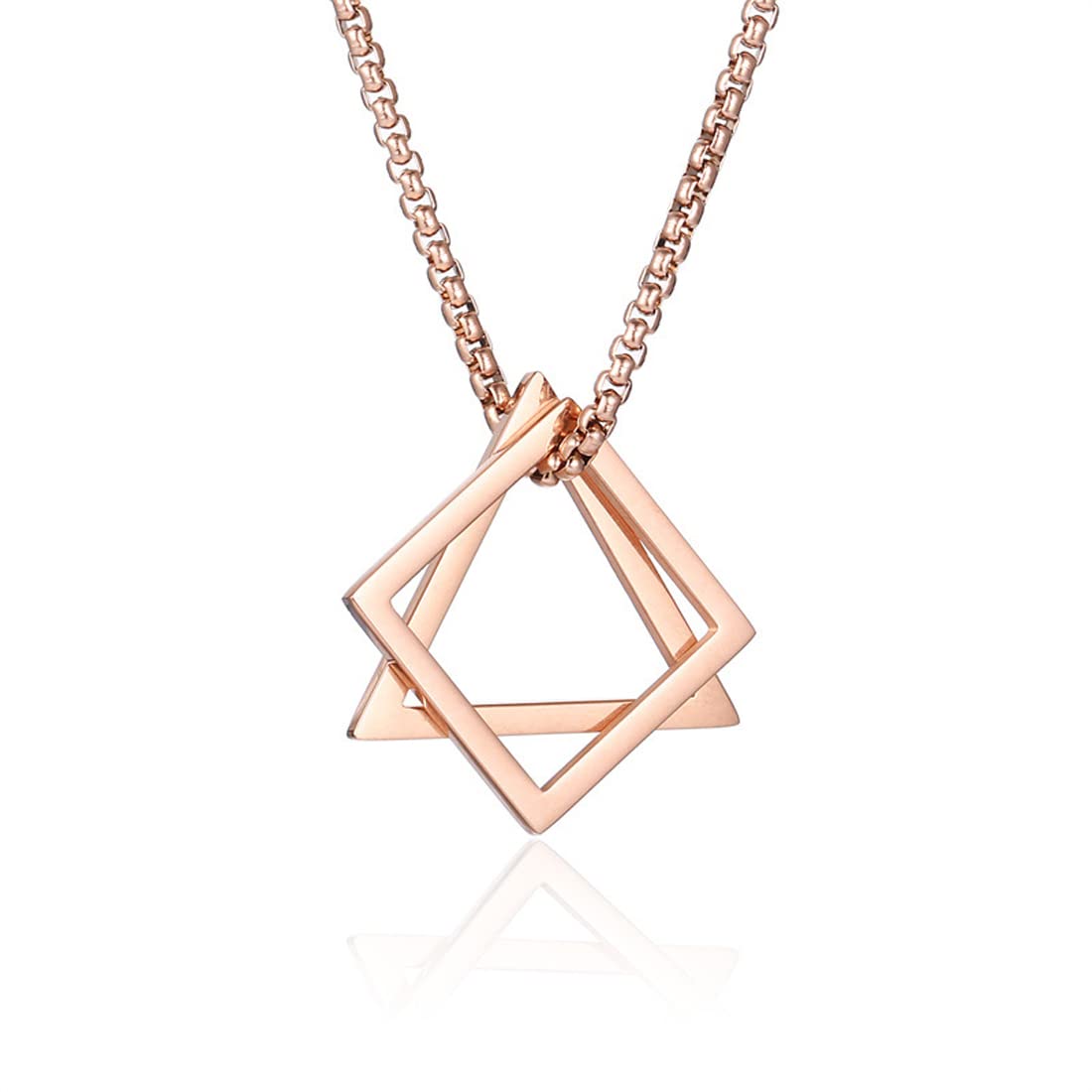 

Ожерелье для Розового Треугольника Квадратный Модный Аксессуар [Rockyu] Женщины, Золото, Простое, Ожерелье, Подвеска, Титан, Гипоаллергенное, Вечеринка, Подарок, День рождения,