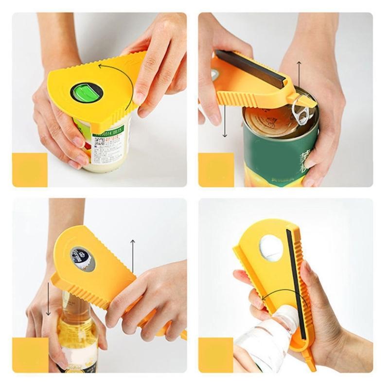 Ergonomic Handheld Bottle Opener For Seniors Multifunctional Can Opener for Jars Cans Sodas Kitchen Accessory