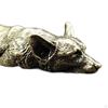 Brass Small Welsh Corgi Puppy Statue 8.2x3.1x1.5cm Adorable Kung Fu Tea Pet Miniature Table