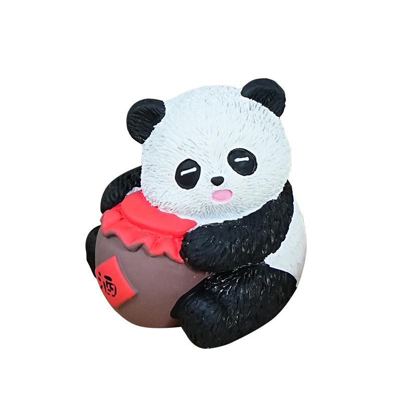 Roztomilá a Vynikající Pryskyřičná Figurka Stolní Dekorace pro Flu Panda Auto Ozdoby do Auta