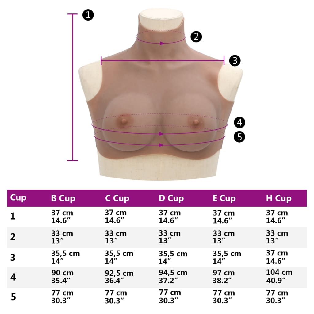 Silicone Breasts Tanned Cup Size D