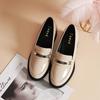 Women's Loafers Shoes with Medium Heels Ladies Pumps Leather Casual Round Toe Beau Today Elegant Dress Luxury Brand Fashion Shoe