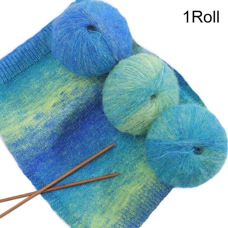 50g/Roll Polyester Hand Woven Hand Crochet Knitting Threads Hat Capillary Yarn Scarf Oil Painting Mohair Yarn Sweater