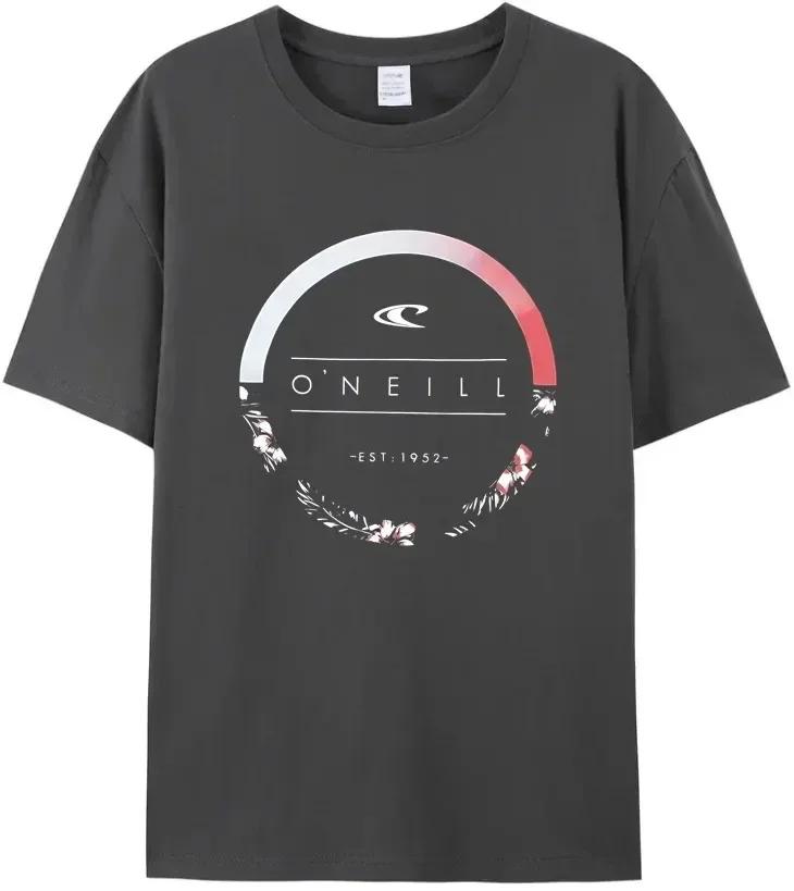 Yeni Plaj Erkek Yaz Sıcak Satış Erkek Kıvırcık Oneill %100 Pamuk T Shirt Yuvarlak Çelenk Logolu Üst Kalite Tişörtler