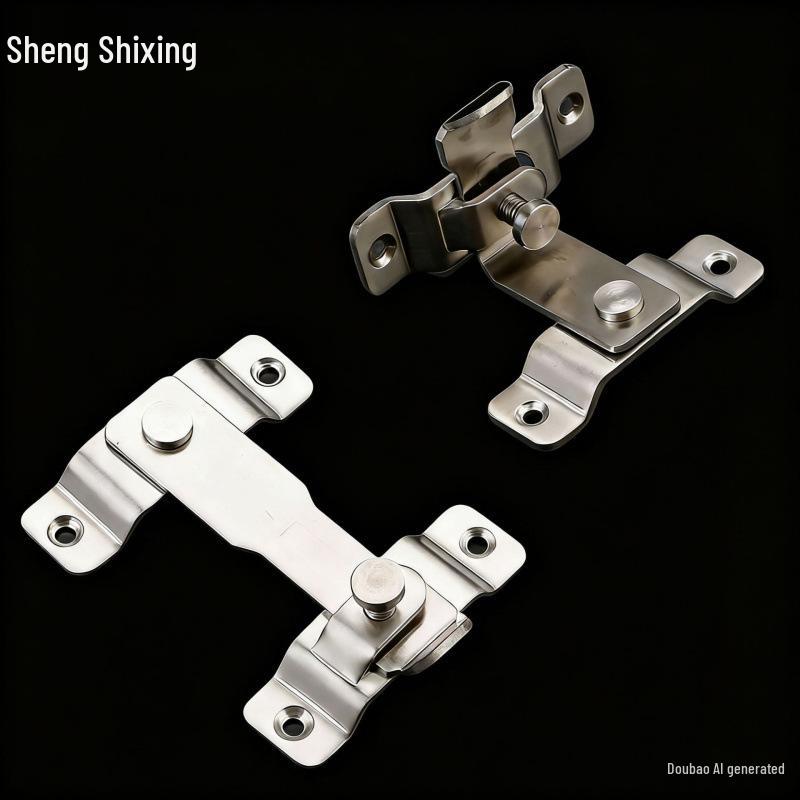 Extra Large Stainless Steel Sliding Door Lock with Right Angle Clasp for Bathroom