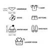 Wardrobe Sticker Removable DIY Self Adhesive Closet Decal Underwear Classification 7 Pictures Clothes Label Tile Furniture