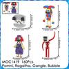 MOC Pomni Amazing Digital Circus Bricks Assembled Sci-Fi Anime Figures Compatible Building Blocks Friends Gift Toys For Children