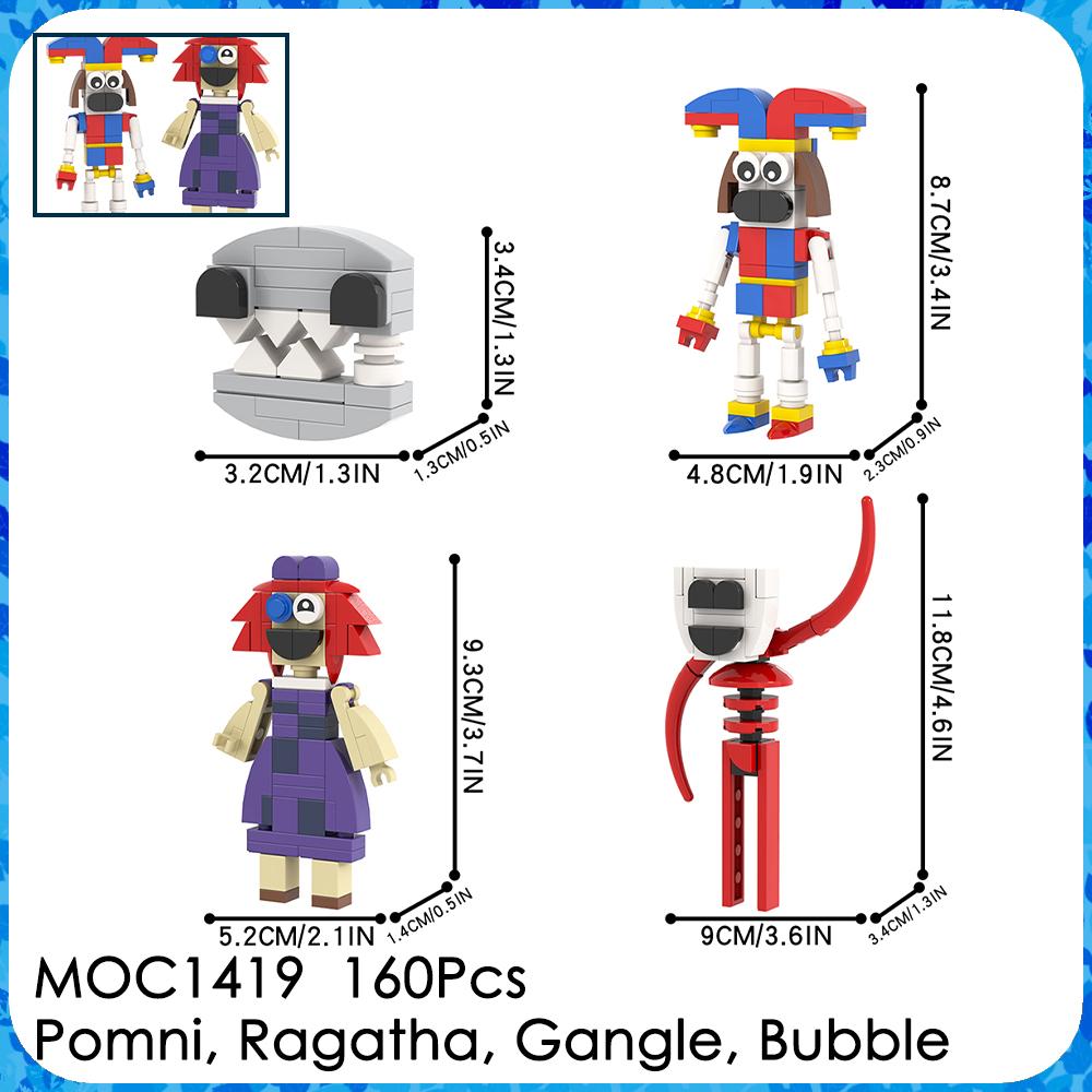 MOC Pomni Amazing Digital Circus Bricks Assembled Sci-Fi Anime Figures Compatible Building Blocks Friends Gift Toys For Children