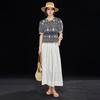 Wudao French Retro Embroidered Cotton Blouse