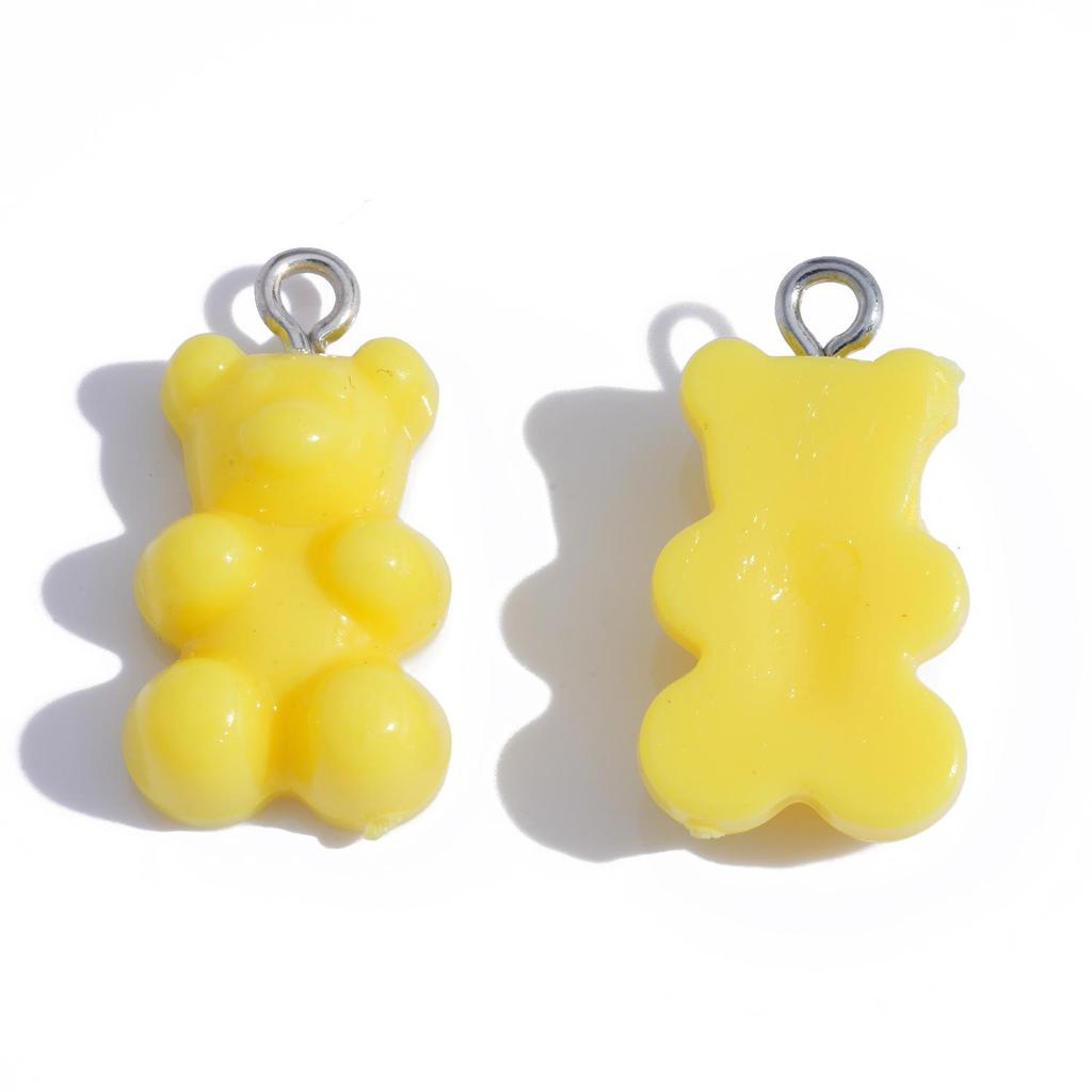 Colorful Transparent Bear Resin Pendant for DIY Jewelry and Keychains