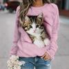 Womens Round Neck Pullover Sweatshirt With 3D Christmas Tree Print Casual Comfort Fit 2025