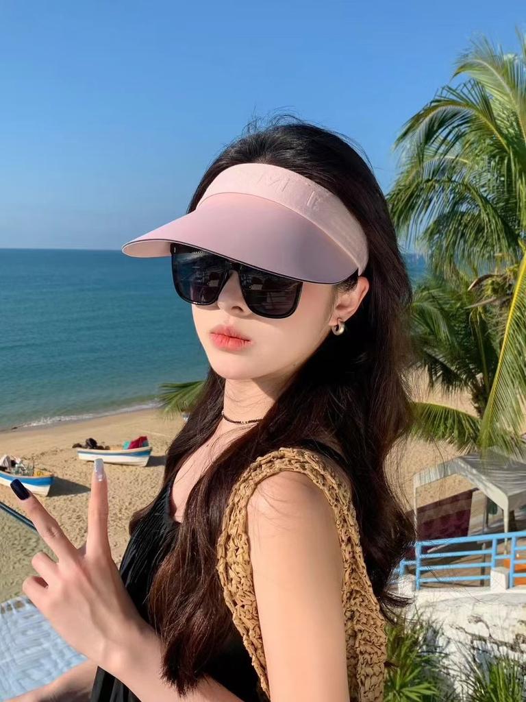 Summer New Seamless One-piece Ice Silk Empty Top Hat Korean Version Fashionable and Beautiful Youth Sports Topless Sun Hat