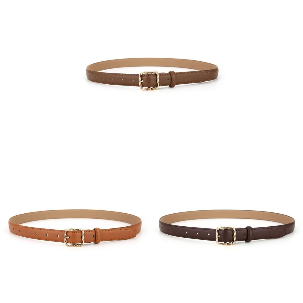 Genuine Leather Womens Summer Belt With Brass Buckle For Casual And Office Wear