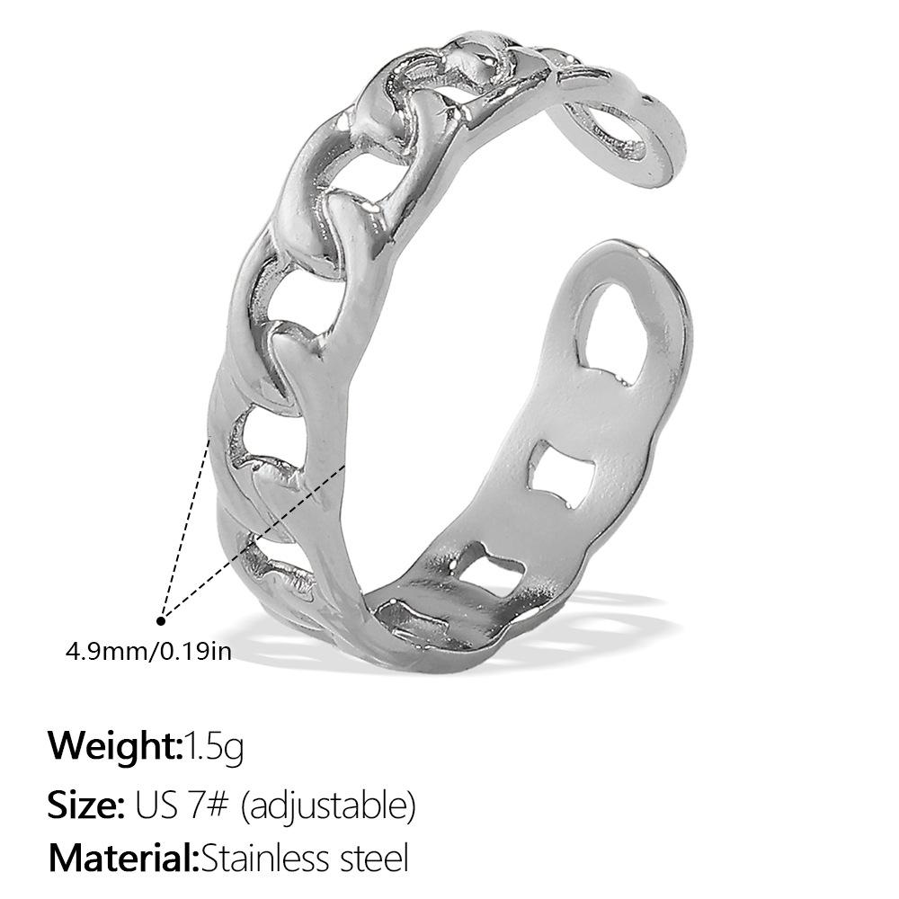 Europe, America 2025 carved ring trend stainless steel plated 18K gold men and women wear ring