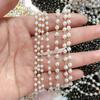 1meter 3-8mm Black Imitation Pearl Beaded Chain DIY Copper Necklace Chains Accessories for Jewelry Making Components Handmade