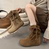 Fashion Flat Single Boots Autumn New Round Toe Suede Sleeve Soft Sole Anti-Slip Wear-Resistant Booties