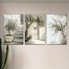 Leinwandposter, Retro Kunst Olivenbaum, Mediterrane Landschaft Wandkunst Drucke, Schlafzimmer Küche Flur Wanddekoration