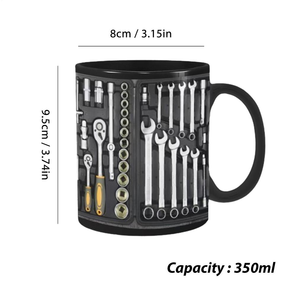 Funny Coffee Mug For Mechanics Mechanic Toolbox Set Mug Toolbox Coffee Cup Black Ceramic Mug For Coffee Creative Ceramic Mug 350ml