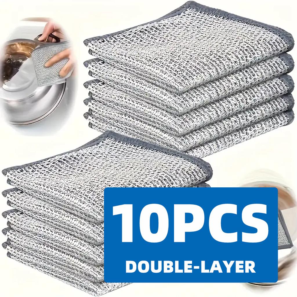 1/3/5/10 New Upgraded Single/Double-Layer Scratch Resistant Wire Dishcloths Scratch Resistant Wire Dishcloths Kitchen Cleaning