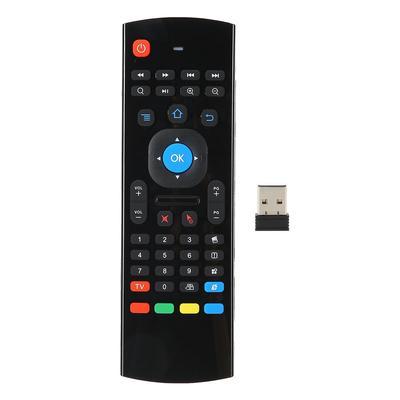 Çift Taraflı Hava Fare Hareketi Algılayan Uzaktan Kumanda 2.4G Kablosuz Klavye Fare Bilgisayar içinSiyah