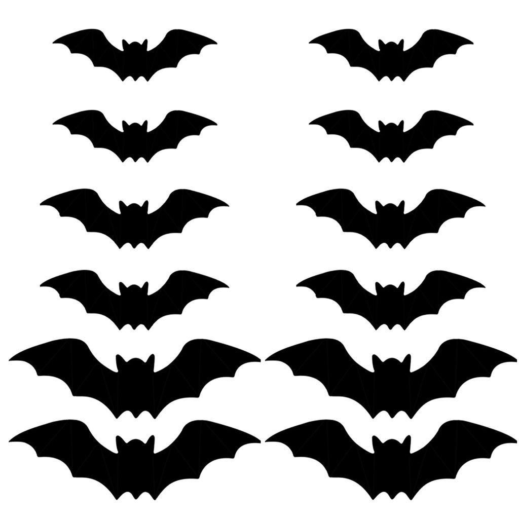 9-36PCS Lighted Wall Stickers 3D Wall Stickers Halloween 3D Bat Wall Stickers for Halloween Party Indoor Outdoor Decoration
