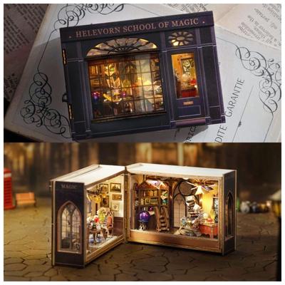 ZKEIZU DIY Wooden Dollhouse Kit with LED Miniature Handmade Home Gift Lights, Model, Craft, Decor, (Magical Fate)
