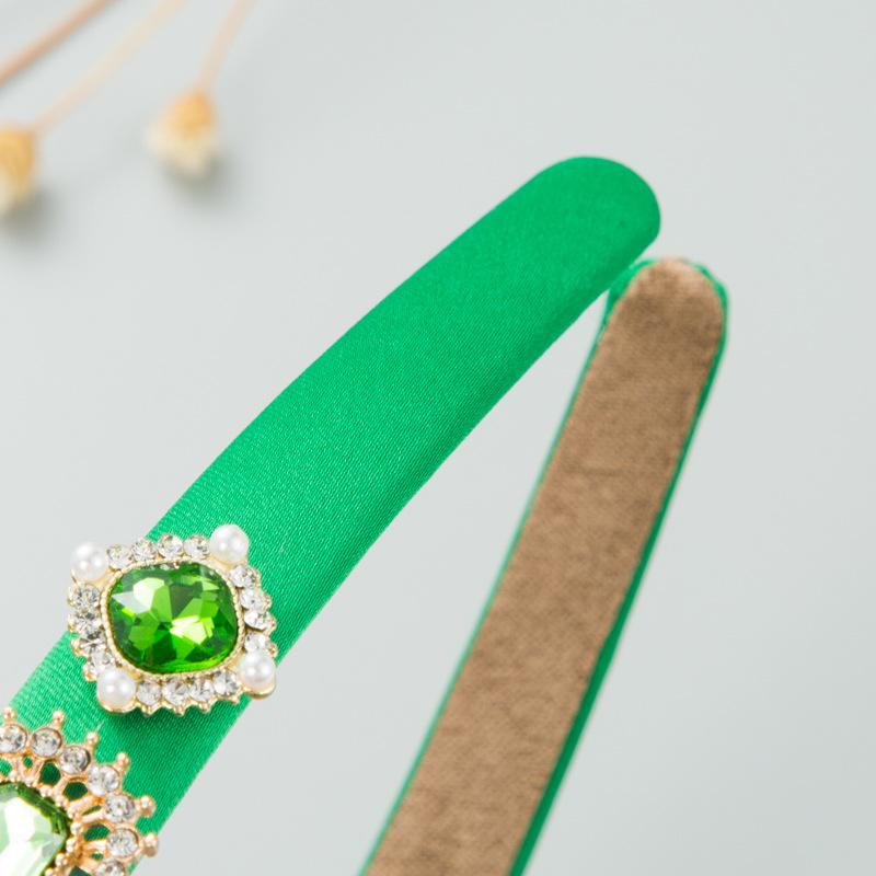 Women's Hairband Baroque Fine Edge Crystal Pearl Headband Premium Retro Hair Ornament
