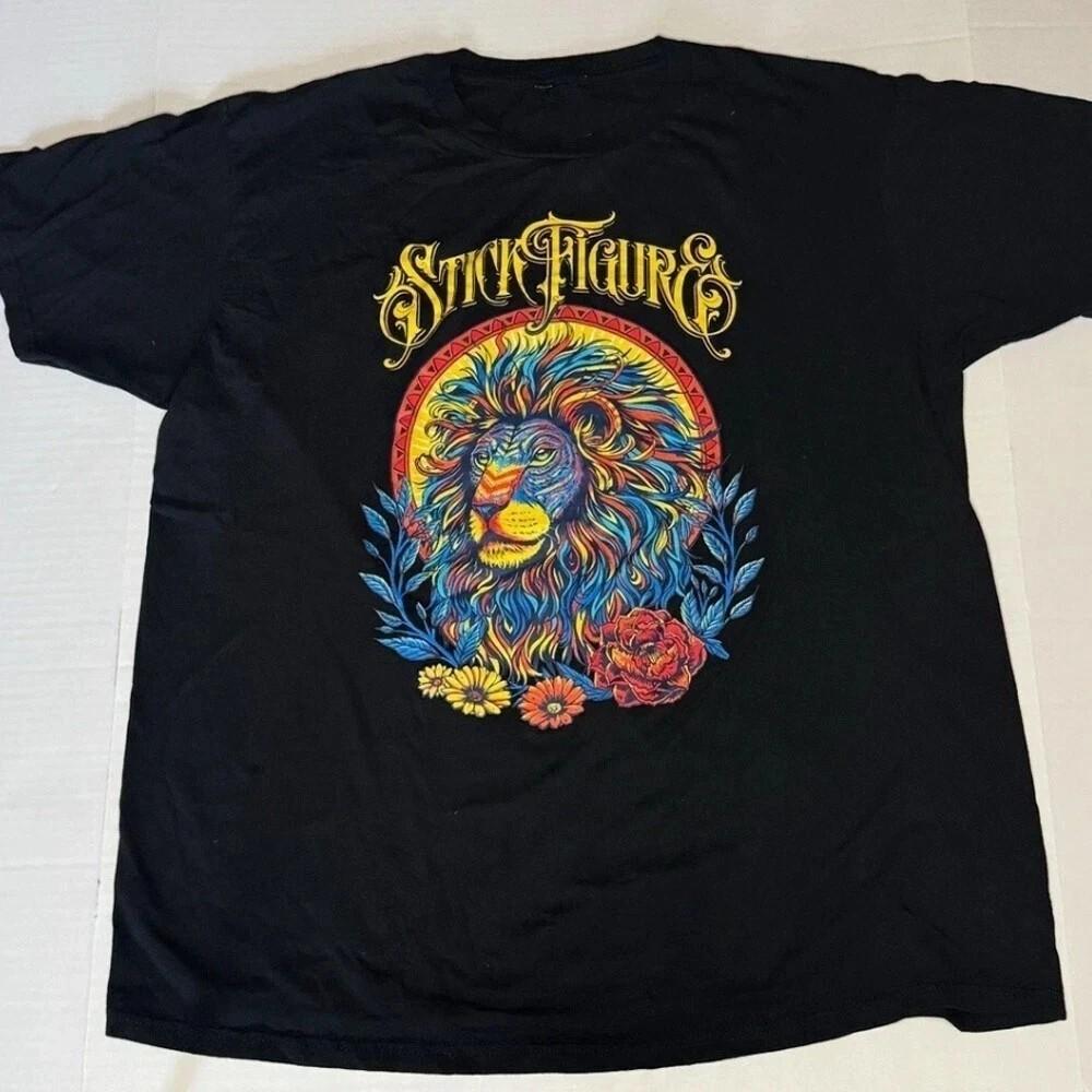 Stick Figure rock music tour concert short sleeve black shirt reprint S-5XL Unisex T-Shirt L