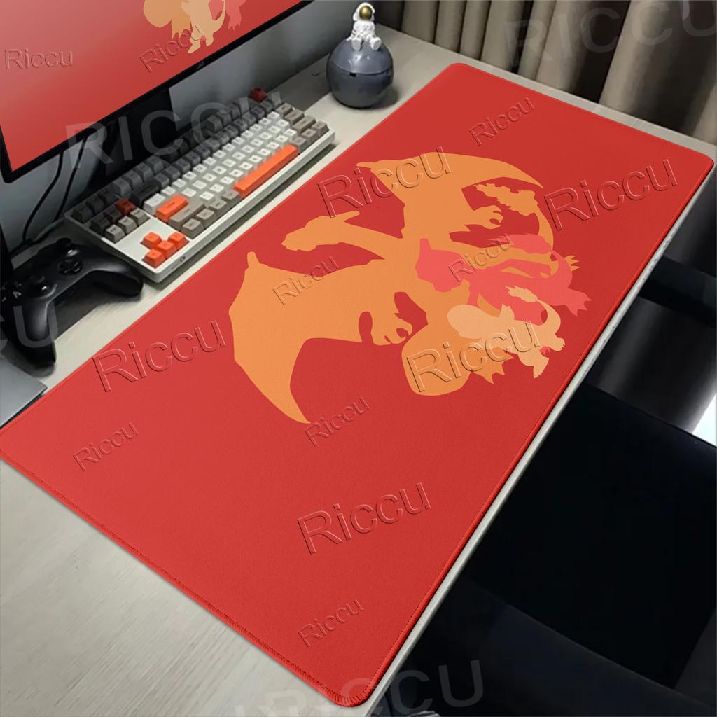 Mouse Pad Anime Offices Accessories Large Carpet Gamer Computer Mechanical Keyboard Rugs P-Pokemons Charizard Pattern Desk Mat