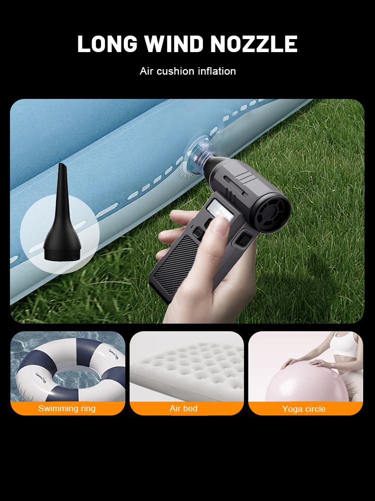 350000RPM Handheld High-Speed Turbo Fan Compact Portable Fan with Rechargeable Battery Air Blower Car Vacuum and Inflator SOS