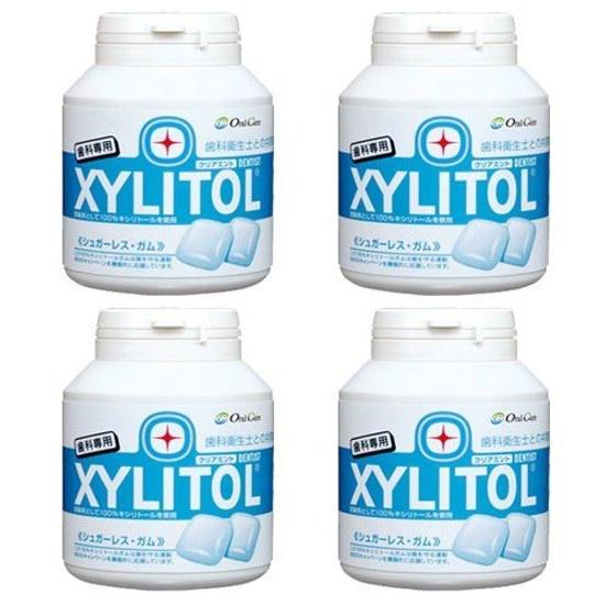 Уход за полостью рта Стоматологическая эксклюзивная жвачка Lotte Xylitol, бутылочка, 90 штук, 4 бутылки, вкус Clear Mint