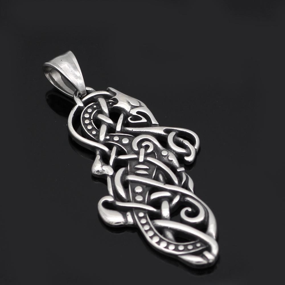 Nordic Viking Dragon Stainless Steel Pendant Men s Necklace Jewelry